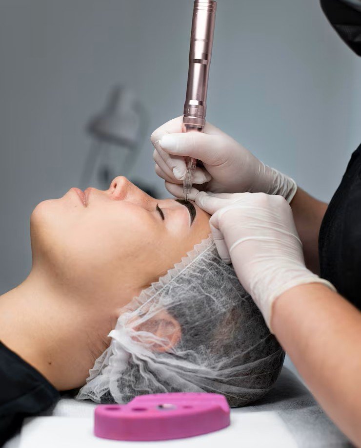 Microblading brow shaping